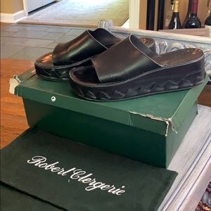 Vintage Robert Clergerie black leather sandal